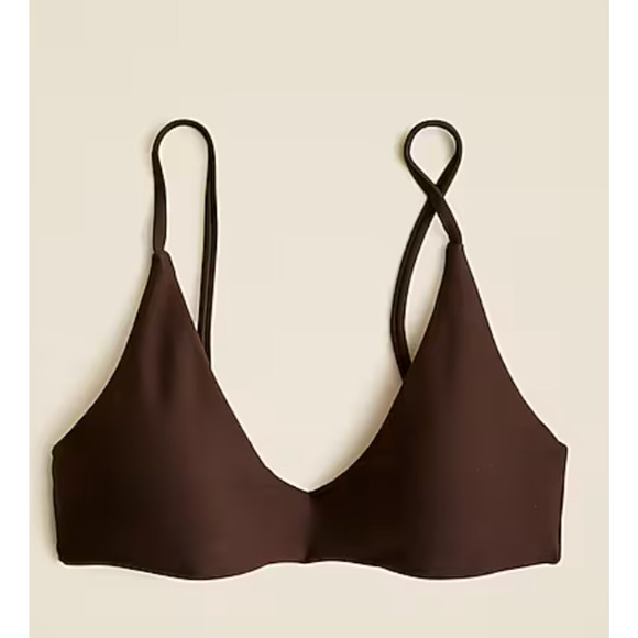 J Crew Lana Bikini Top Classic Sculpt M NWT Espresso Brown Swim CI681 J.Crew - Picture 4 of 5